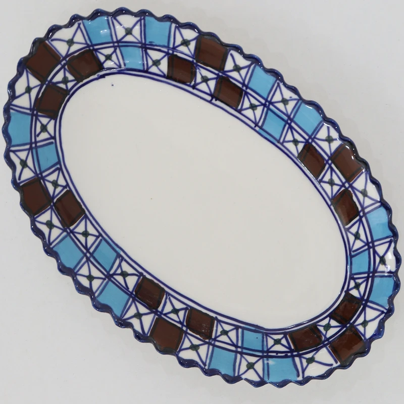 ظرف کره و پنیر چینی ميبد مرواريد مدل شطرنجي کد PAN-B