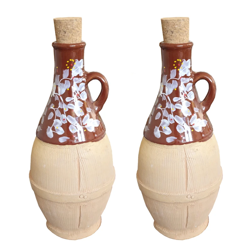 کوزه سفالی مدل خمره ای کد 1blch بسته ۲ عددی
