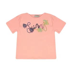 تی شرت دخترانه ال سی وایکیکی مدل 1S87785Z4-QK7-NEONCORAL