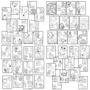 مقوا رنگ آمیزی مدل A4802 سایز 21×15 سانتی متر مجموعه 48 عددی