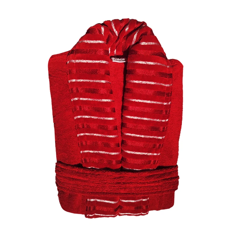 حوله پالتویی ارغوان مدل تن پوش راه راه سایز 135