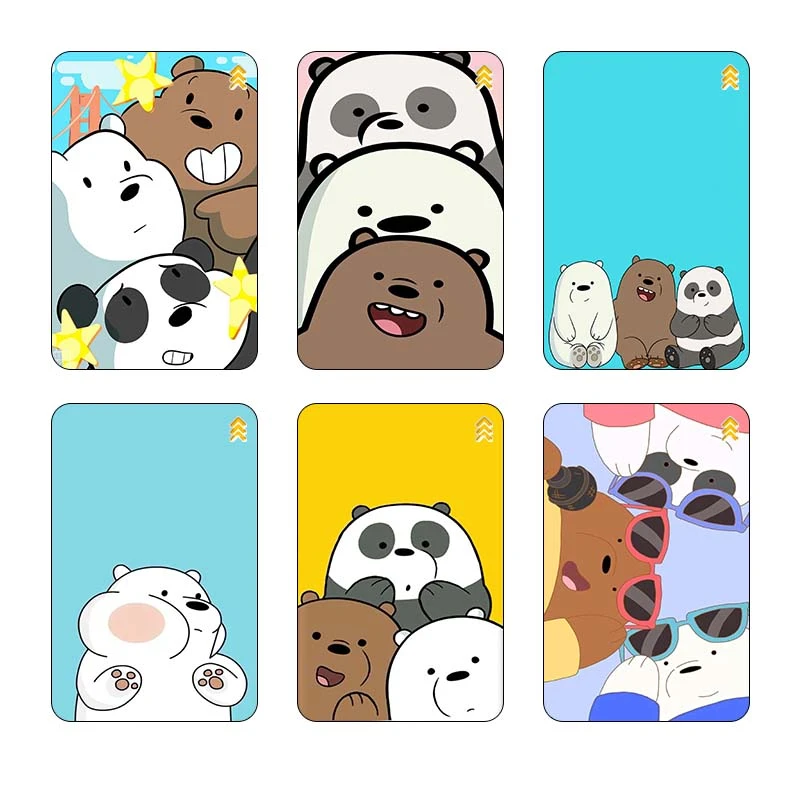 استيکر کارت کارنيکا طرح سه خرس کله پوک We Bare Bears کد 76537 مجموعه 6 عددی