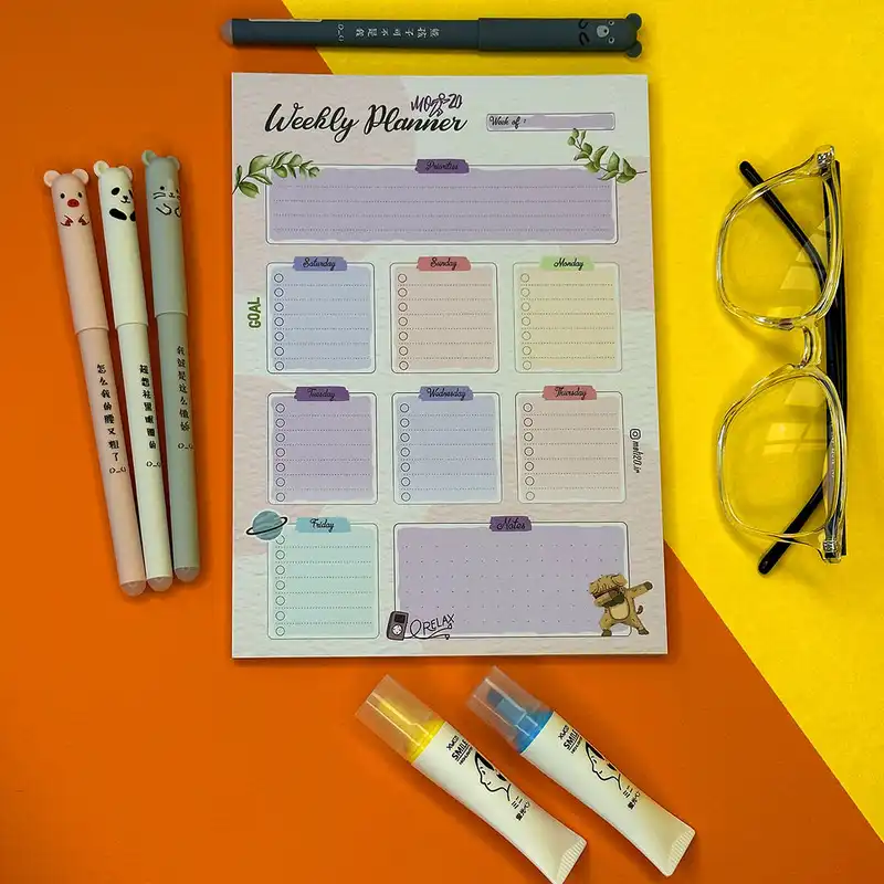 دفتر برنامه ریزی مدل هفتگی موتی 20