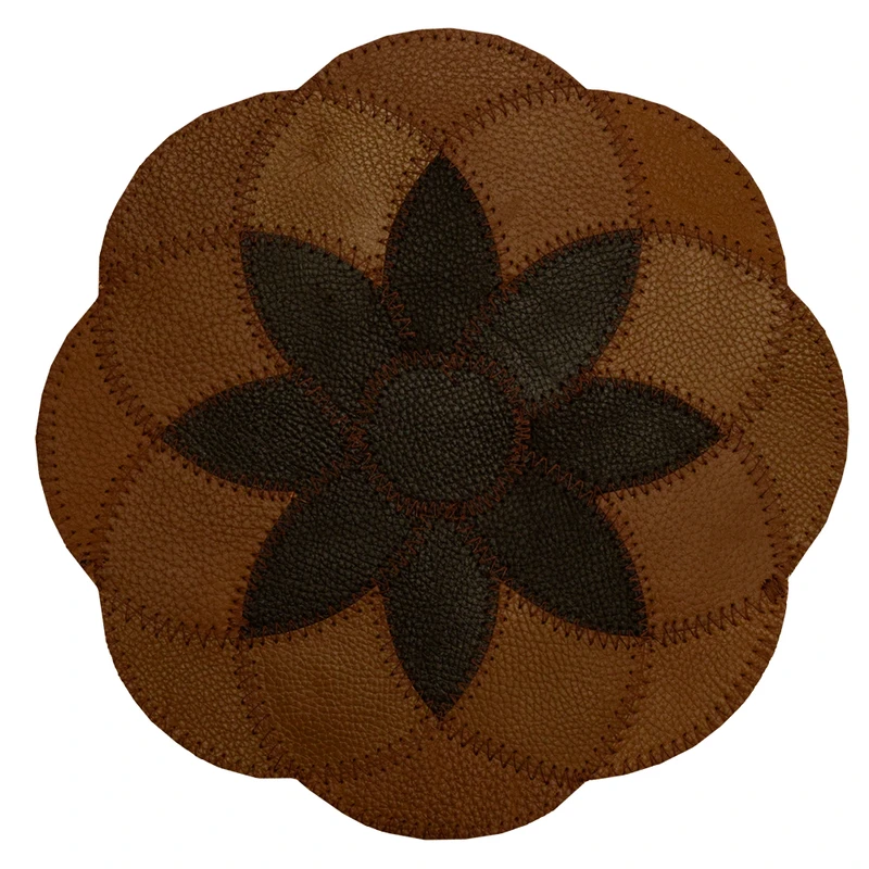 رومیزی مدل چرم طبیعی طرح گل هندسی کد 0096