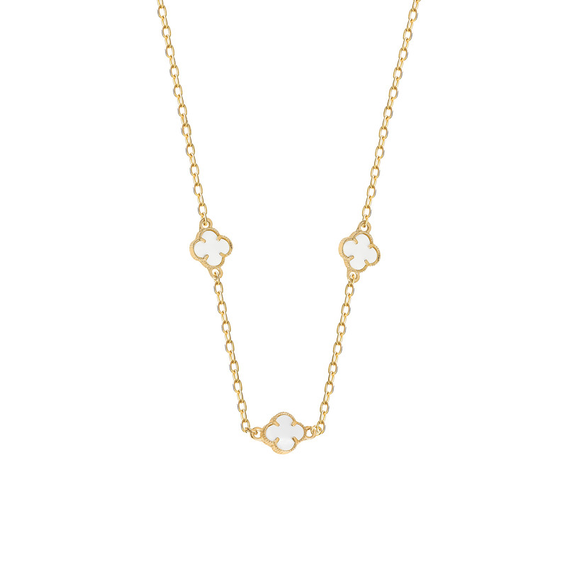 گردنبند طلا 18 عیار زنانه با طرح ونکلیف ماوی گالری مدل مینی ونکلیف 3