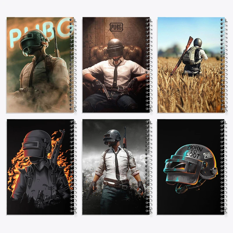 دفتر مشق 100 برگ خندالو طرح پابجی (Pubg) کد 504 مجموعه 6 عددی