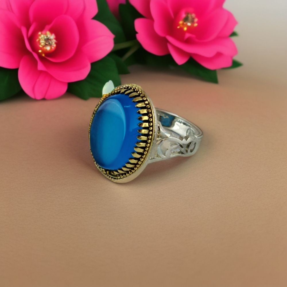 انگشتر نقره مردانه ملک زیور مدل عقیق طرح اسلیمی کد 355 -  - 3