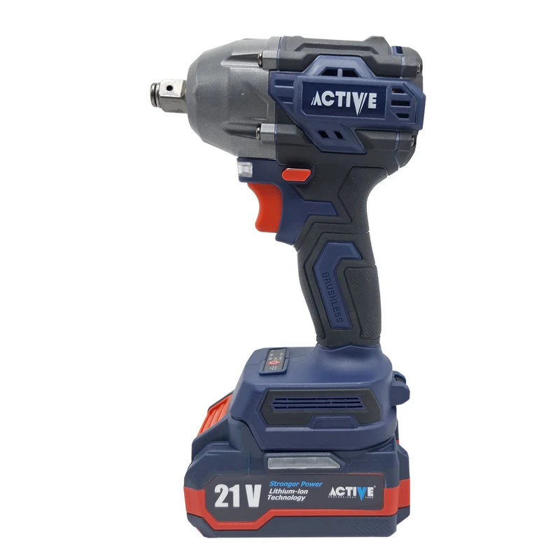 آچار بکس شارژی صنعتی 21 ولت دو باتری اکتیو مدل 21V کد 7823 درایو 1/2 اینچ