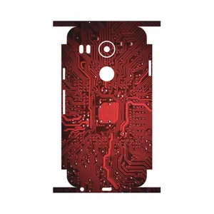 MAHOOT Red Printed Circuit Board-FullSkin Cover Sticker for Google Nexus 5X