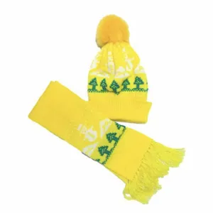 ست کلاه و شال گردن بافتنی بچگانه مدل آدم برفی