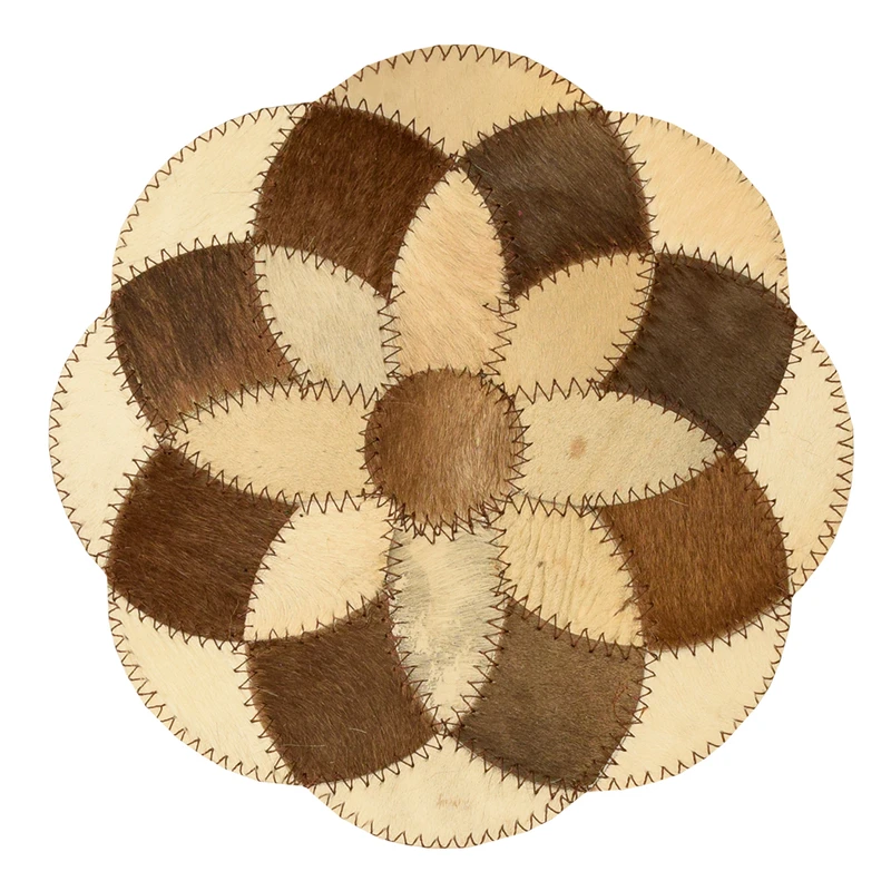 رومیزی کلاژ چرم و پوست مدل گل کد 0021