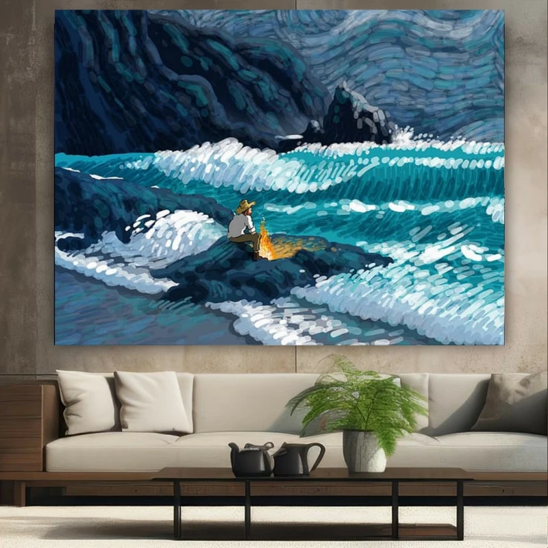 پوستر طرح مخمل طبیعت مدل ساحل کد BK23777