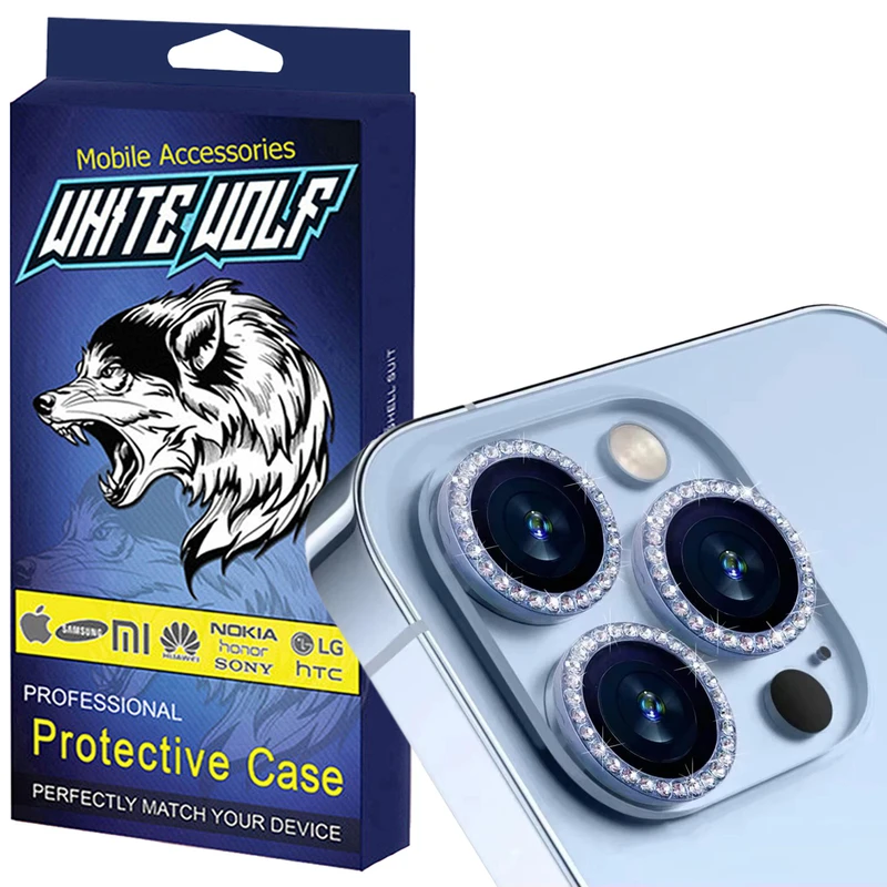 محافظ لنز دوربین شیشه ای وایت ولف مدل W-Shine Ring مناسب برای گوشی موبایل اپل IPhone 13 Pro / IPhone 13 Pro Max