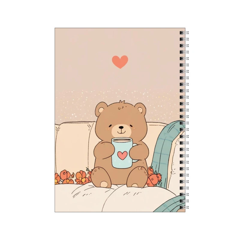 دفتر مشق 80 برگ بامبیلیپ طرح خرس عاشقانه با قهوه کد 4020967