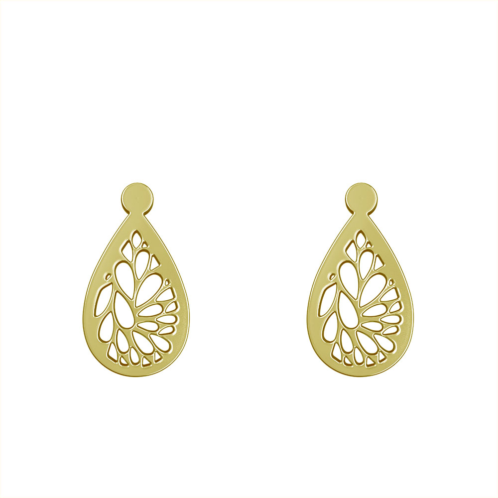 گوشواره طلا 18 عیار زنانه مدوپد مدل هندسی کد GA1-13850