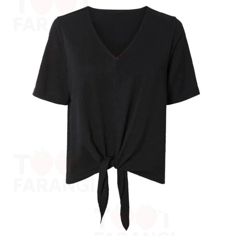 بلوز آستین کوتاه یقه هفت زنانه اسمارا مدل پفکی کد 20890356