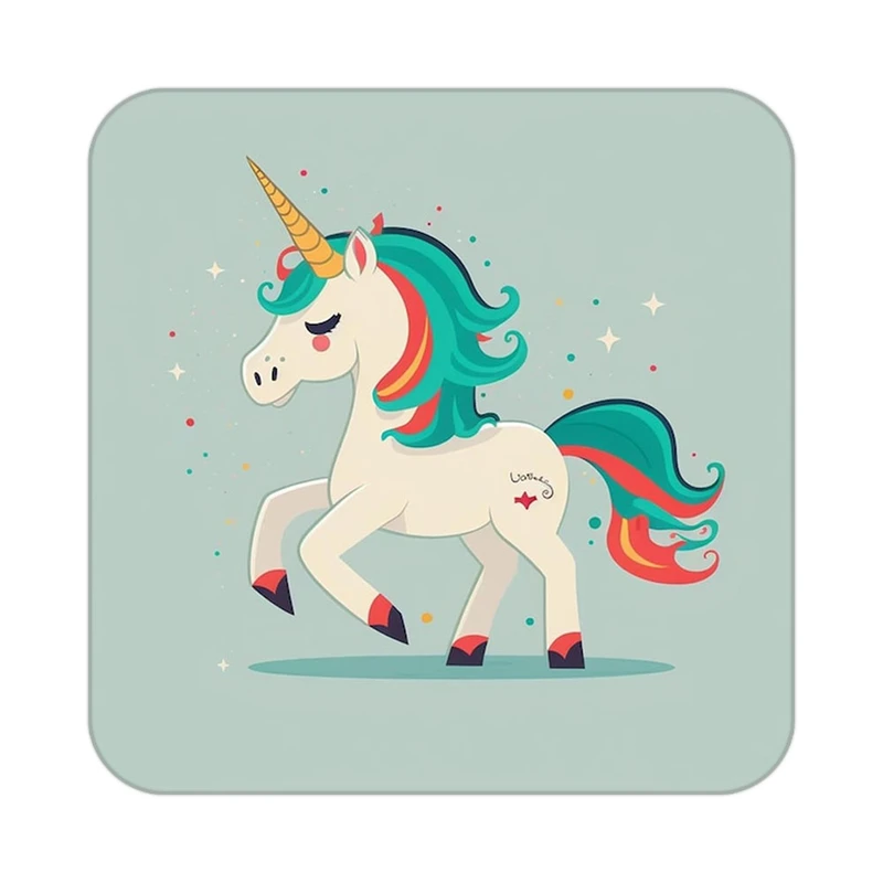 زیر لیوانی کاکتی طرح اسب تک شاخ و یونیکورن مدل mp29700