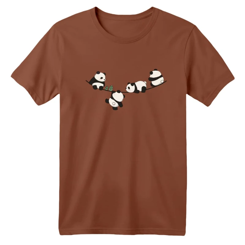 تی شرت آستین کوتاه بچگانه مدل پاندا ها روی بند