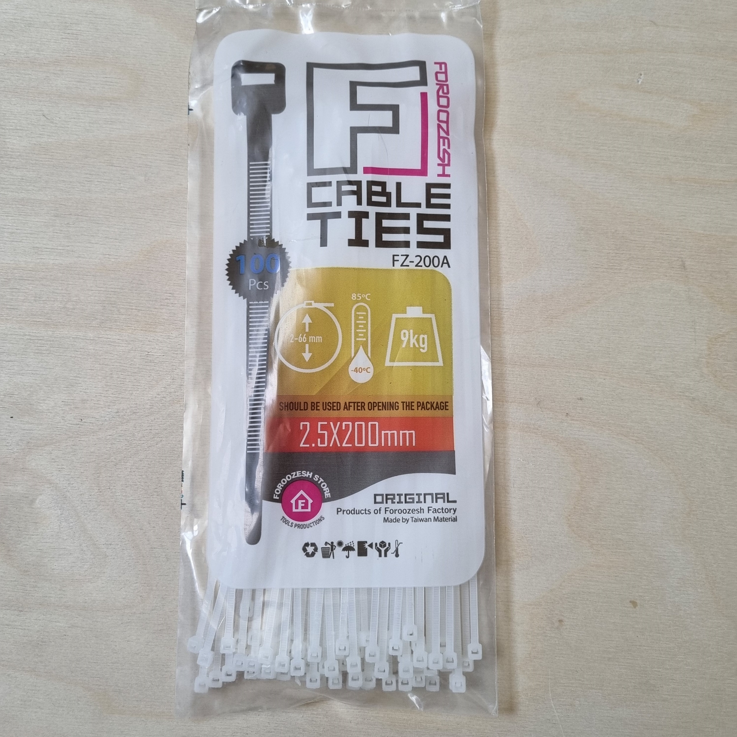 بست کمربندی فروزش مدل F20A بسته 100 عددی