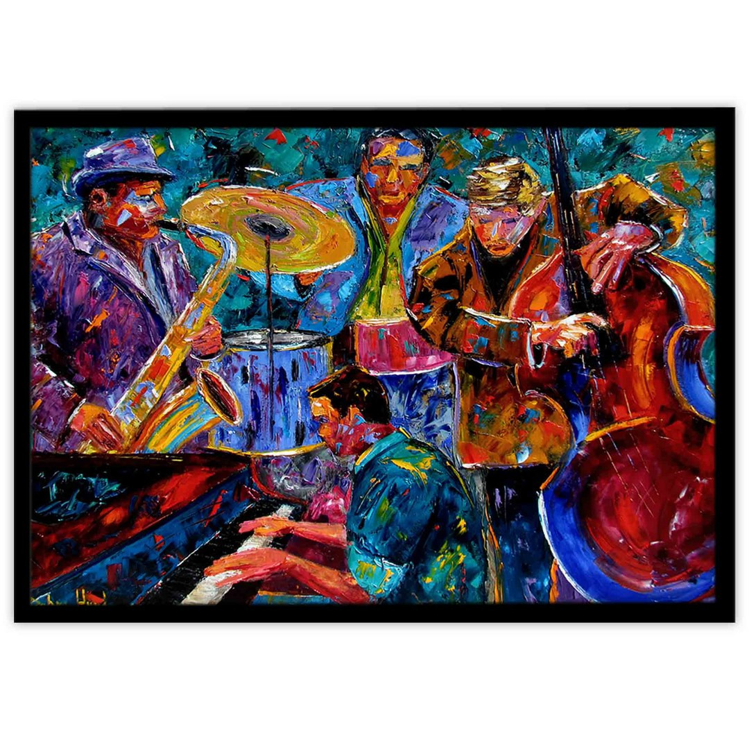 تابلو بکلیت طرح نقاشی امپرسیونیسم گروه موسیقی مدل B-15434