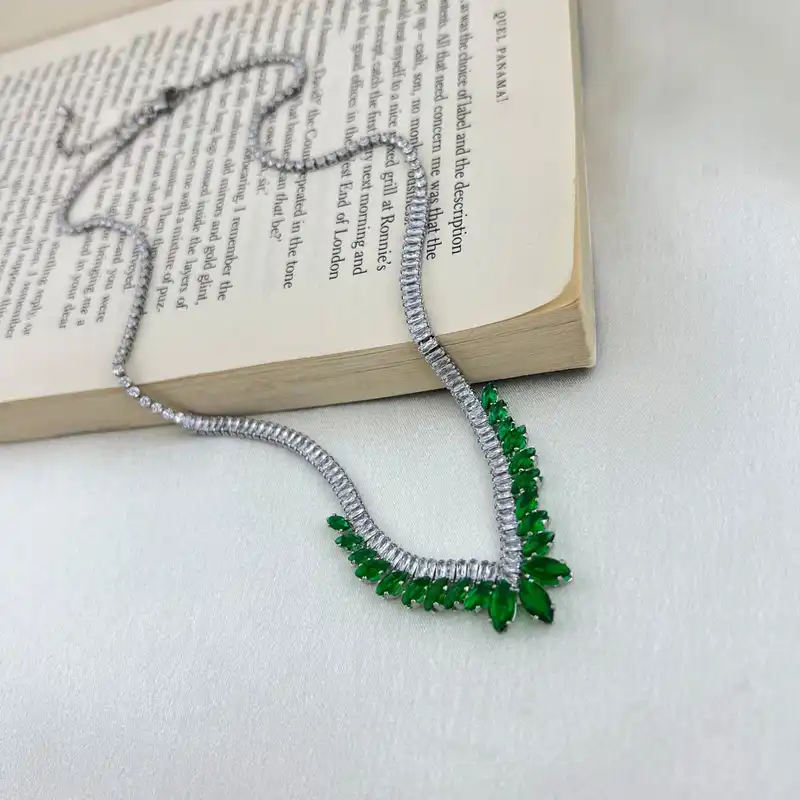 گردنبند زنانه مدل جواهری تنیس کد N4519