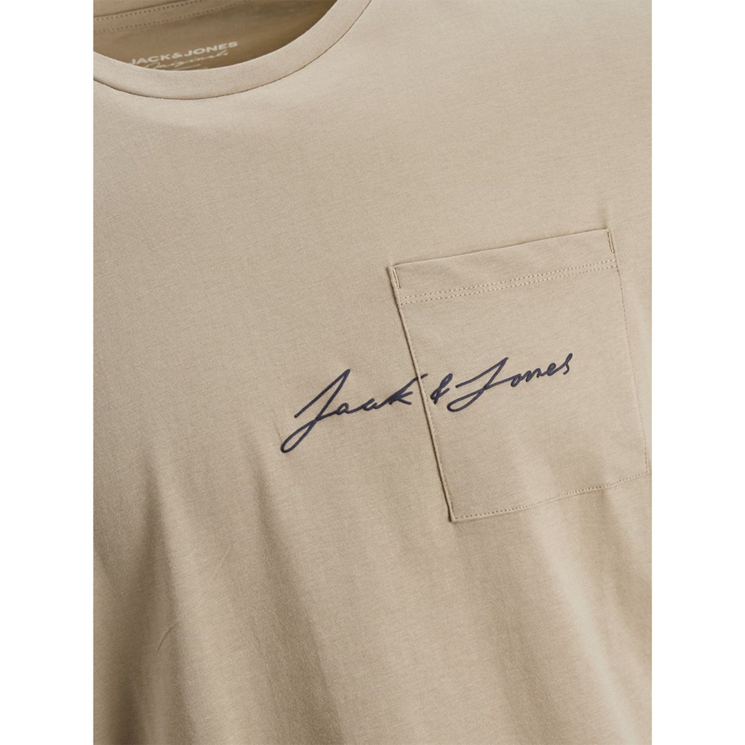 تی شرت آستین کوتاه مردانه جک اند جونز مدل ساده جیب دار کد Olympus12180662 رنگ کرم -  - 2