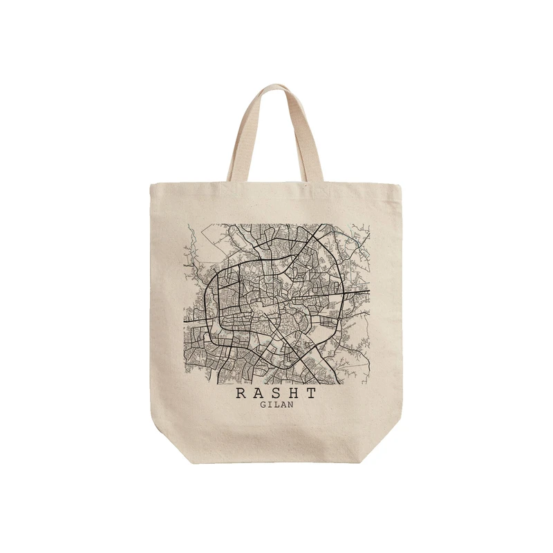 ساک خرید ترمه طراحان ایده مدل نقشه شهر رشت کد map0524 - S