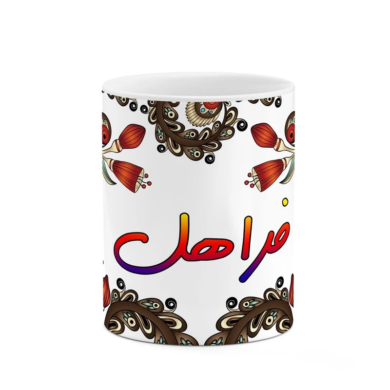 ماگ کاکتی مدل اسم فراهل طرح سنتی گل و بته کد mgh46332