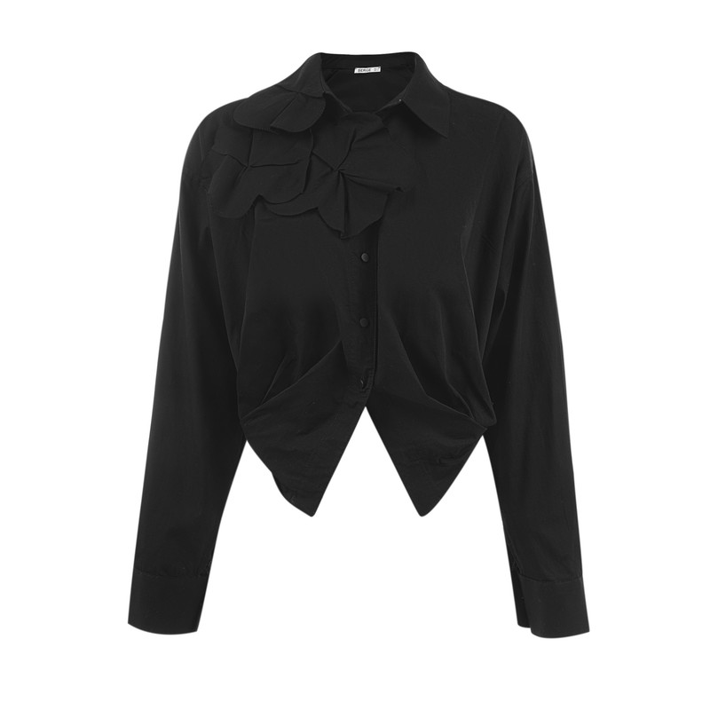 شومیز آستین بلند زنانه سرژه مدل 207358 رنگ مشکی