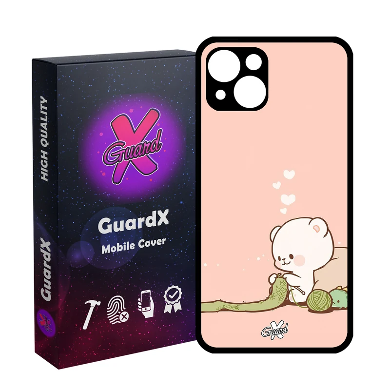 کاور گارد ایکس طرح خرس 2 مدل Glass10489 مناسب برای گوشی موبایل اپل iPhone 13