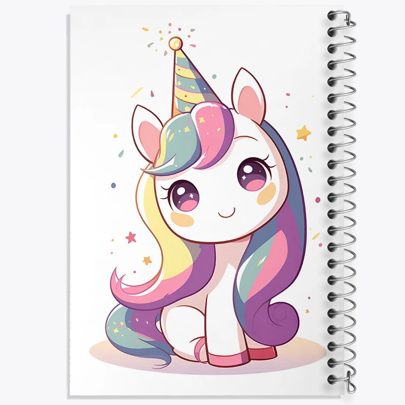 دفتر شطرنجی 50 برگ خندالو طرح اسب تک شاخ کیوت کد N4626