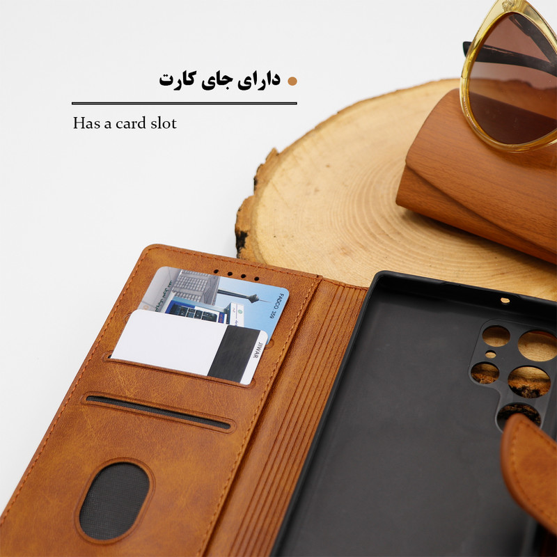 کیف کلاسوری گرین گارد مدل چرمی مگنتی کد Brown-GB01 مناسب برای گوشی موبایل شیائومی Poco X3 / X3 Pro / X3 NFC