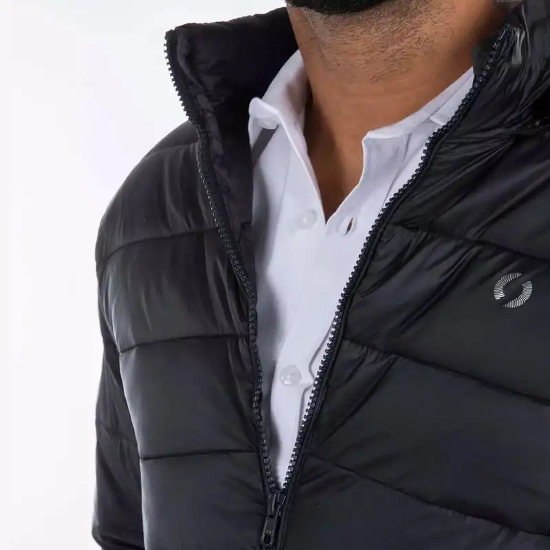 کاپشن مردانه جوتی جینز مدل کلاهدار کد 122129 رنگ مشکی