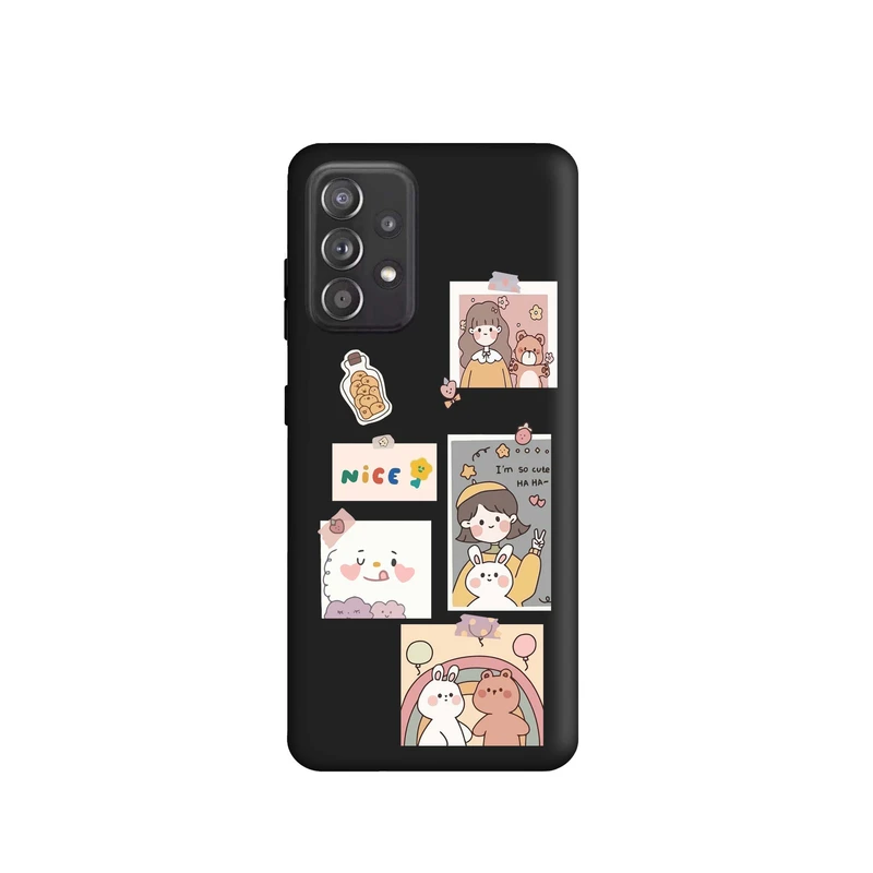 کاور قاب گارد طرح دختر و خرس کد t8524 مناسب برای گوشی موبایل سامسونگ Galaxy A52 / A52s