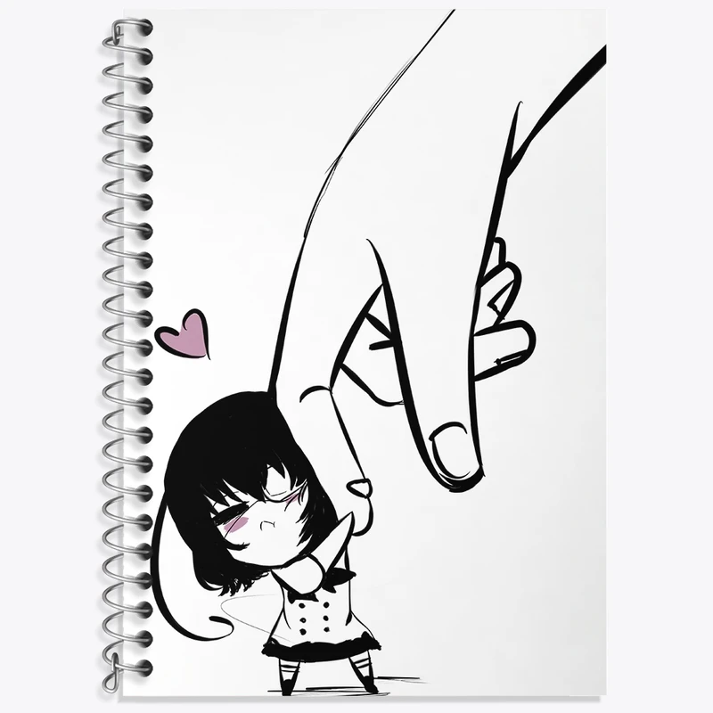 دفتر زبان 50 برگ خندالو مدل سه خط طرح میساکی می انیمه دیگری کد 32012