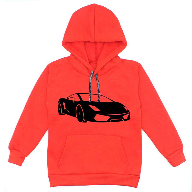 هودی پسرانه مدل ماشین A34 رنگ قرمز