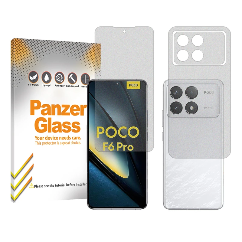 محافظ صفحه نمایش مات پنزر گلس مدل Resistant مناسب برای گوشی موبایل شیائومی Poco F6 Pro به همراه محافظ پشت گوشی