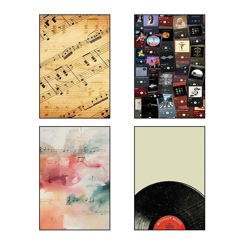 تابلو شاسي کارنيکا طرح موسیقی کد 42276 مجموعه 4 عددی