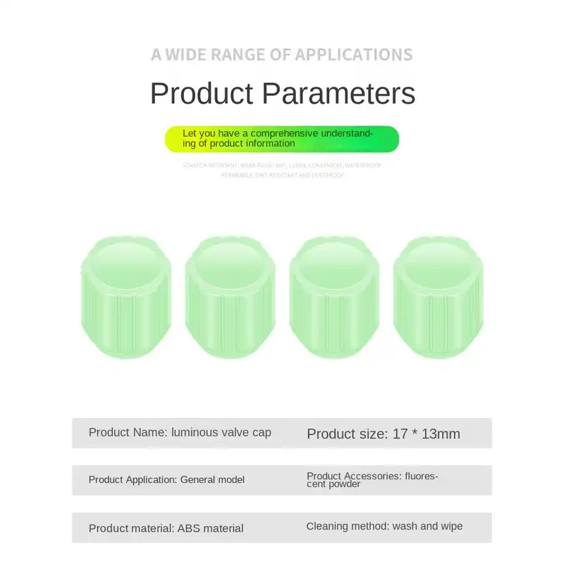 سر والف لاستیک خودرو مدل POLYGONAL-GREEN بسته 4 عددی