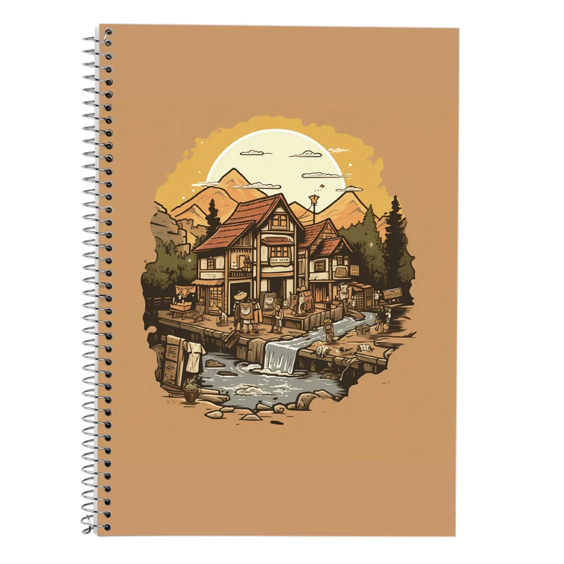 دفتر زبان 50 برگ مدوپد مدل دوخط طرح Ghibli کد DF2562