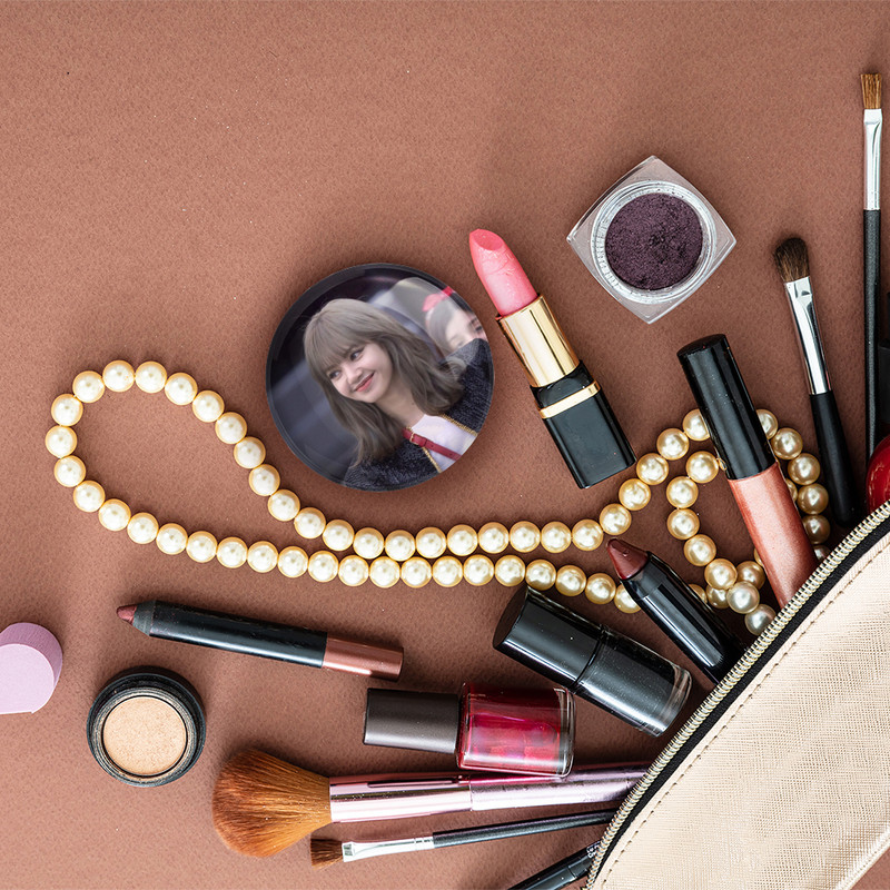 آینه جیبی خندالو مدل لیسا بلک پینک Black Pink  کد 14295