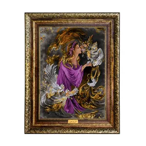 تابلو فرش ماشینی نقش نگار رضوی طرح مینیاتور کد 1496KH