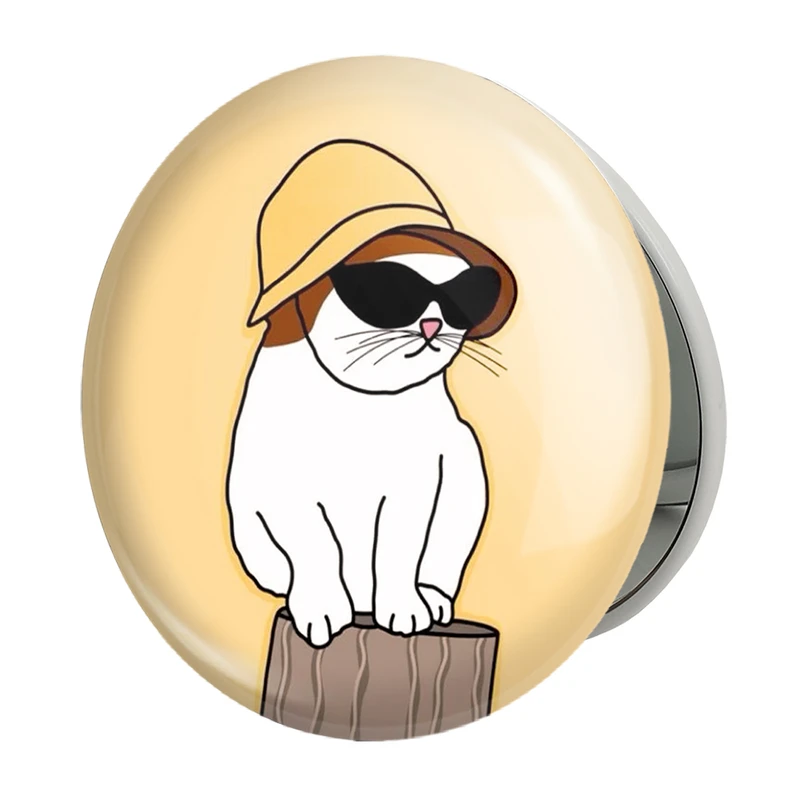 آینه جیبی خندالو طرح گربه Cat مدل تاشو کد 23326 