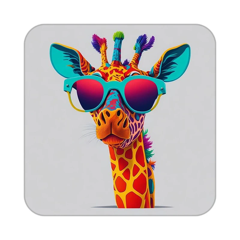 زیر لیوانی کاکتی طرح حیوانات رنگی مدل mp25393