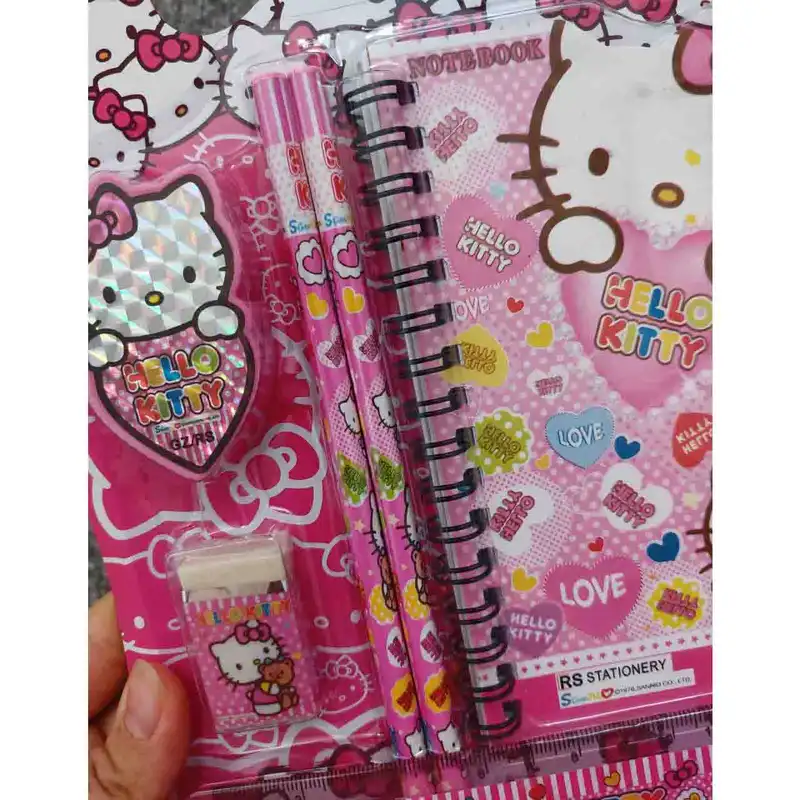 بسته لوازم تحریر مدل کیتی کد KIT مجموعه 6 عددی