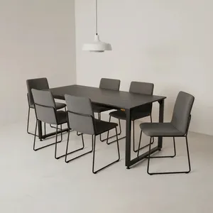 میز ناهارخوری شش نفره دیزم مدل مونتاژی LNC_asm_160×90_B