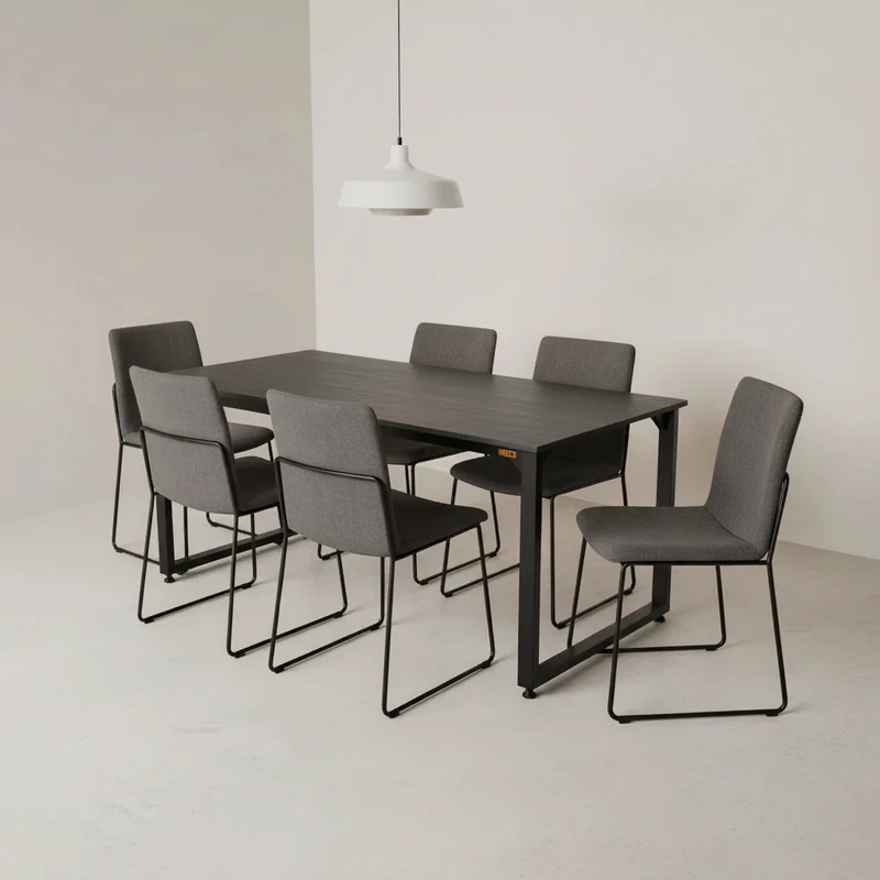 میز ناهارخوری شش نفره دیزم مدل مونتاژی LNC_asm_150×80