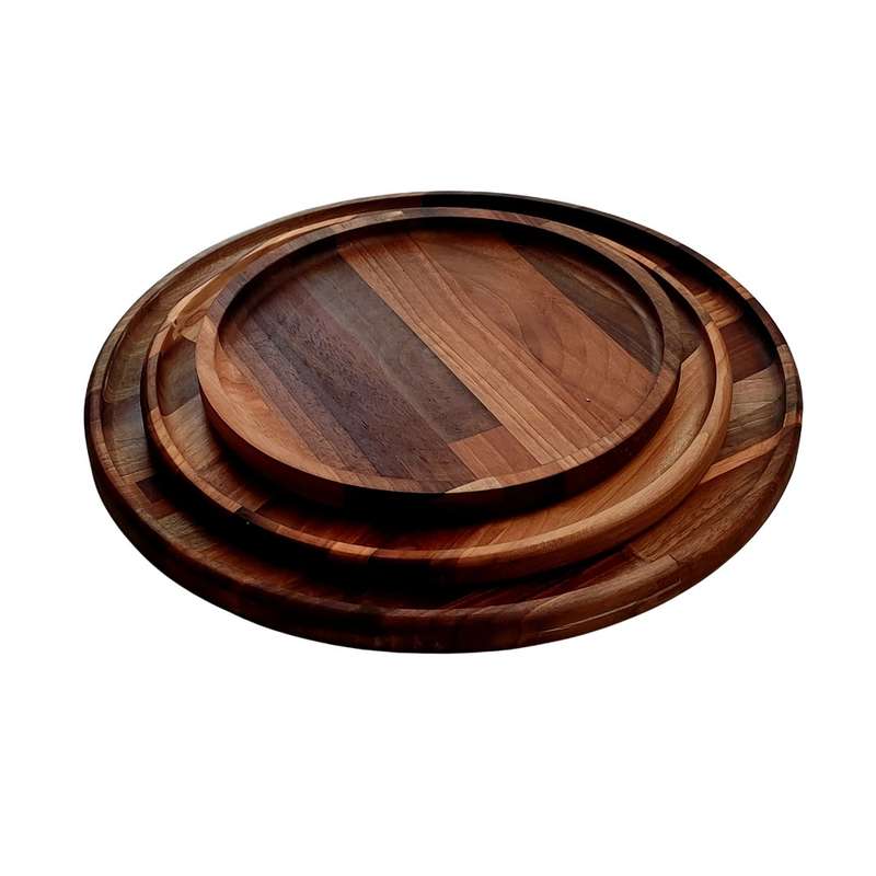 سینی چوبی مدل گرد کد 3322 مجموعه 3 عددی