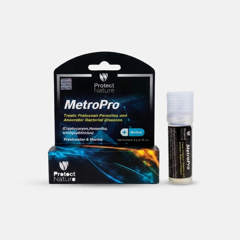 داروی مخملک آبزیان پروتکت نیچر مدل Metropro حجم 10 میلی لیتر
