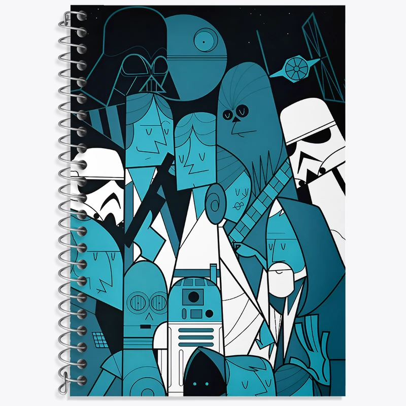 دفتر زبان 50 برگ خندالو مدل دو خط طرح جنگ ستارگان (Star Wars)  کد N4461